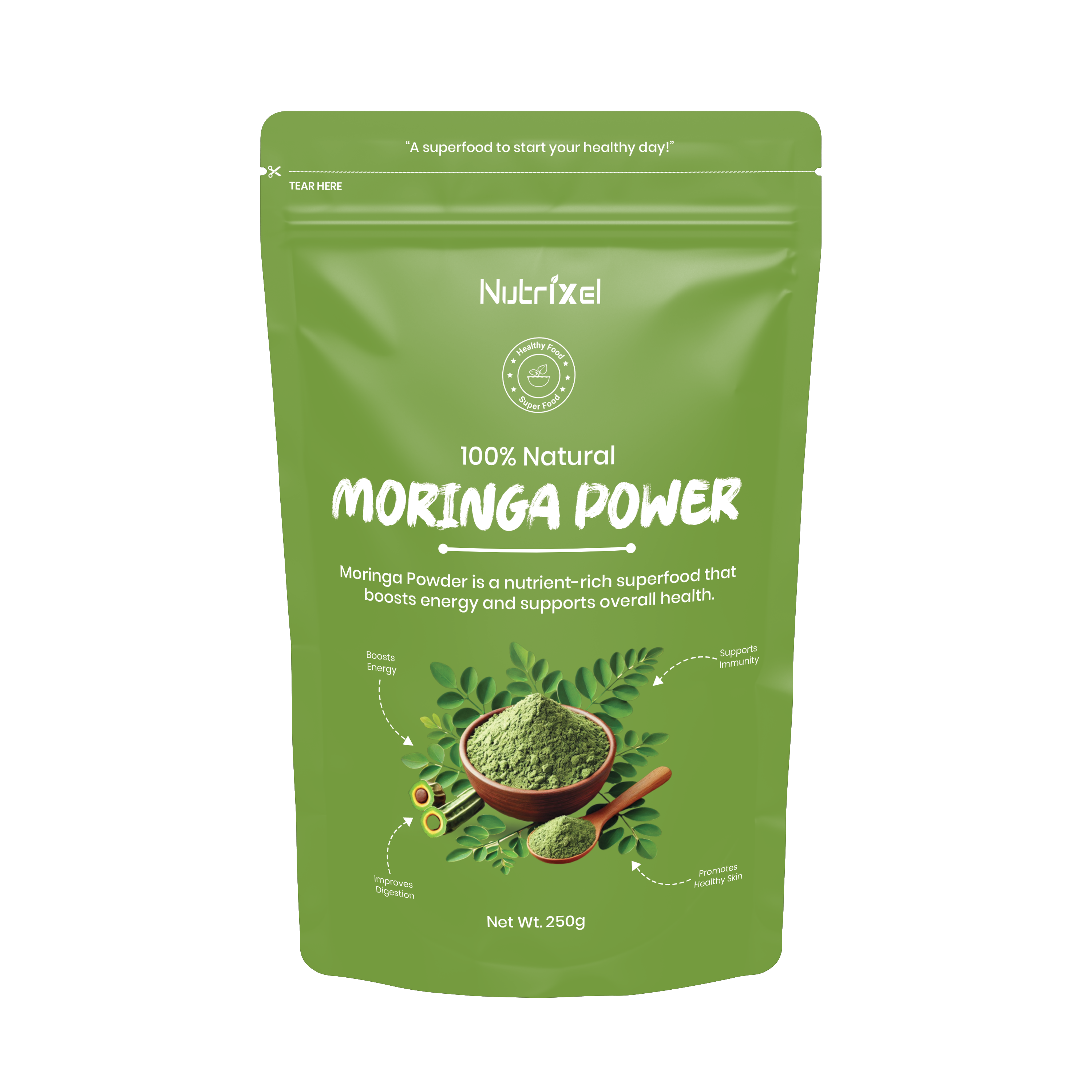 Nutrixel Moringa Powder - 250 G | by Nature Rang - Nature Rang